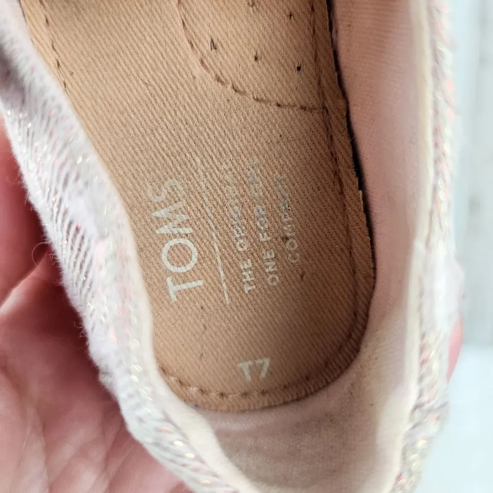 Toms Alpargata Pink Flats Size T7